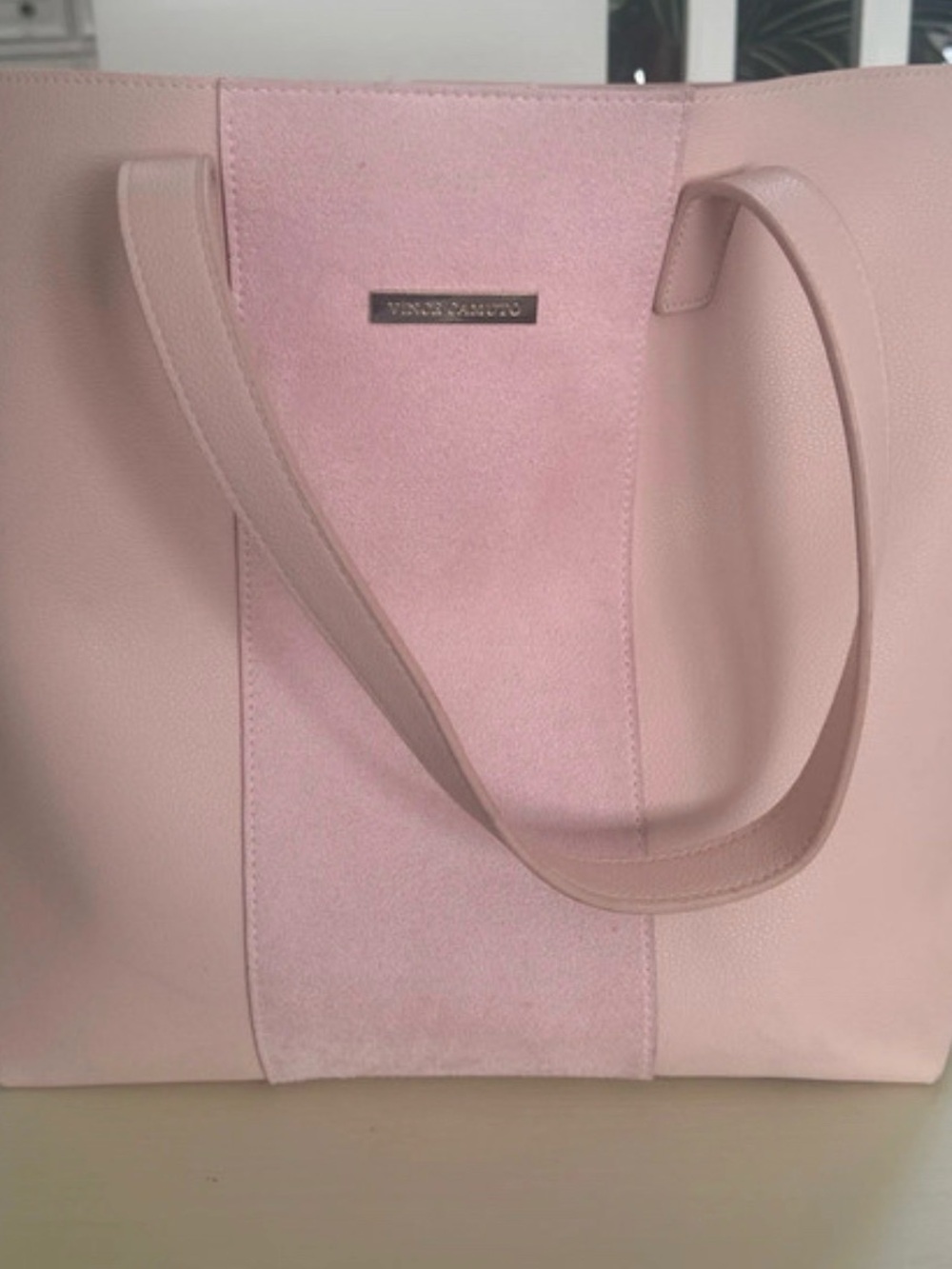 Vince Camuto Pale Pink Suede-Panel Tote